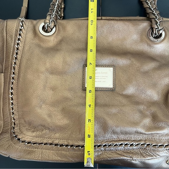 Charles David Leather Handbag Shoulder Bag With Two Straps And Zipper Close - Picture 9 of 10